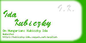 ida kubiczky business card